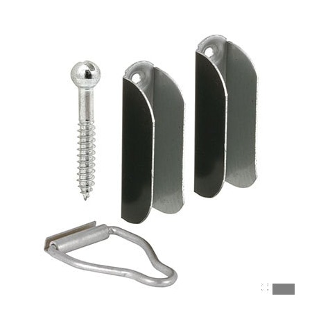 Prime-Line Hanger and Latch Set, 1-9/16 in. x 1-1/2in, for use with Double Hung Wood Windows, 3/8 in., Bronze PL 8102